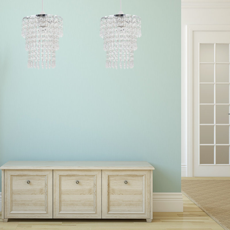 24cm H Plastic Drum Pendant Shade ( Uno ), Clear