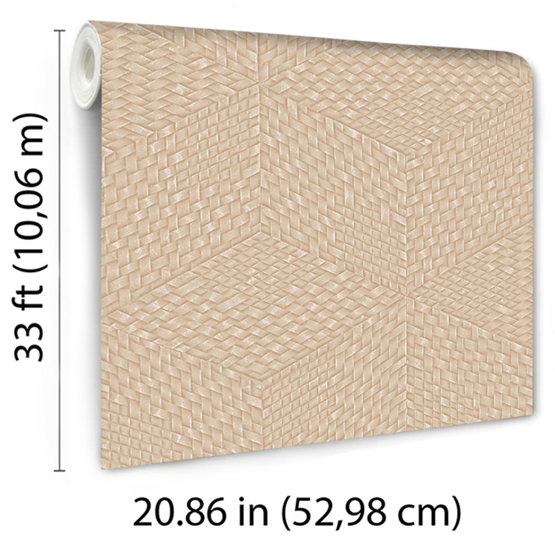 Wicker Cube Wallpaper, Gold