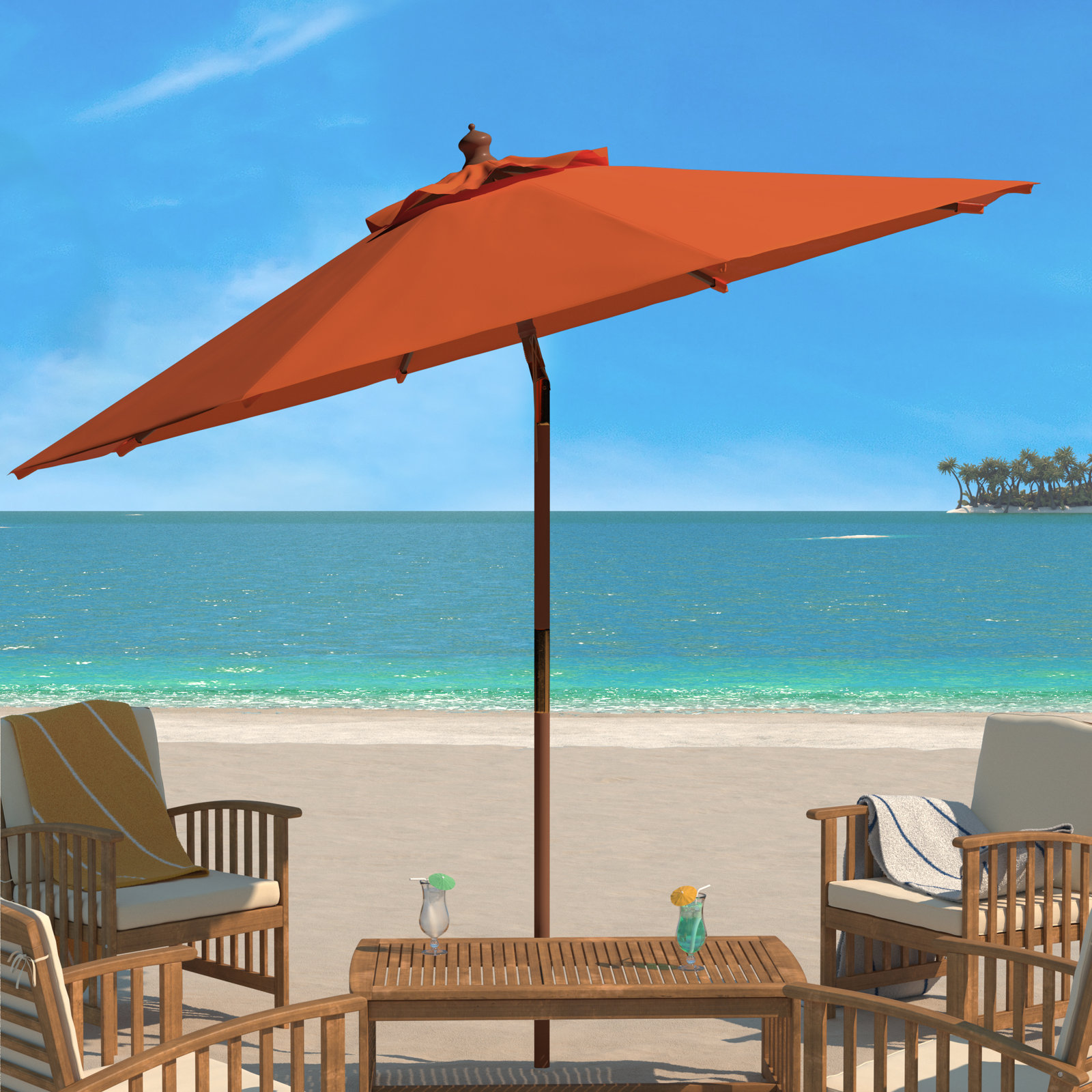 Aldan 8.8' Market Umbrella, Orange