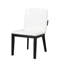 Ensemble de 2 chaises de salle à manger rembourrées en similicuir moderne en bois et blanc brillant-1224133525