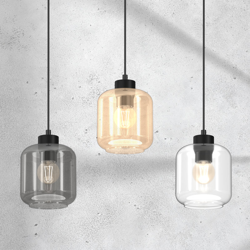 Sombra 3 - Light Matte Black Pendant, Clear/Amber/Grey