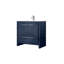 Meuble-lavabo bleu marine 36 po X P 20 po D, ensemble en marbre de culture et robinet chromé-117978916-117978921