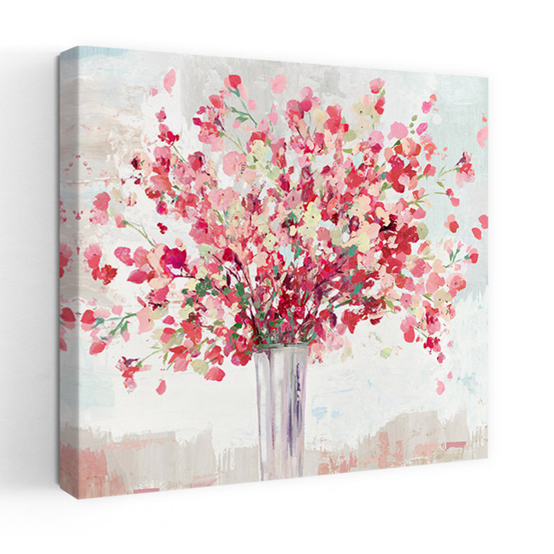 Madison délicate et vibrante, art floral contemporain, H 18 po x l 18 po