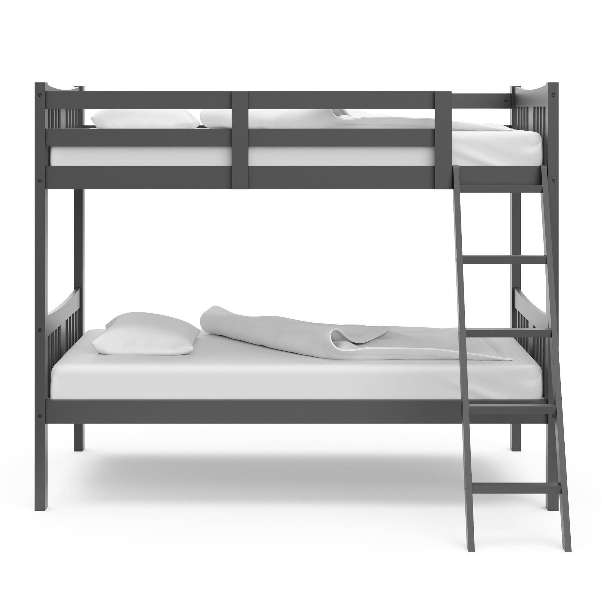 Caribou Storkcraft Solid Hardwood Twin-over-Twin Bunk Bed, Gray