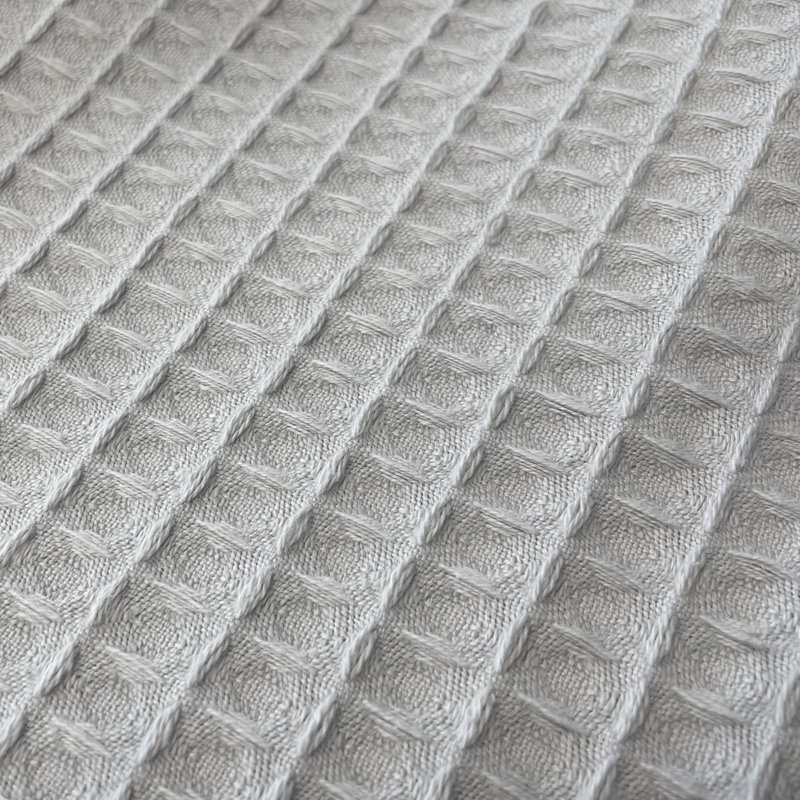 Hotel Waffle Blanket Bedspread, Dove Grey, 250 x 260cm Bedspread
