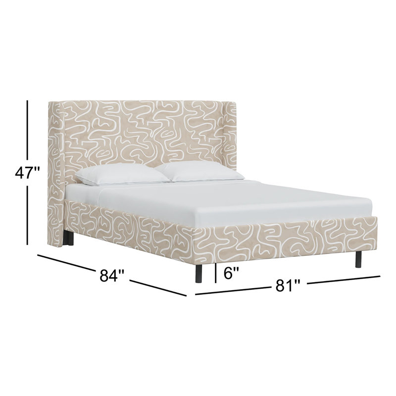 Laurel Upholstered Unfinished Wingback Bed, King