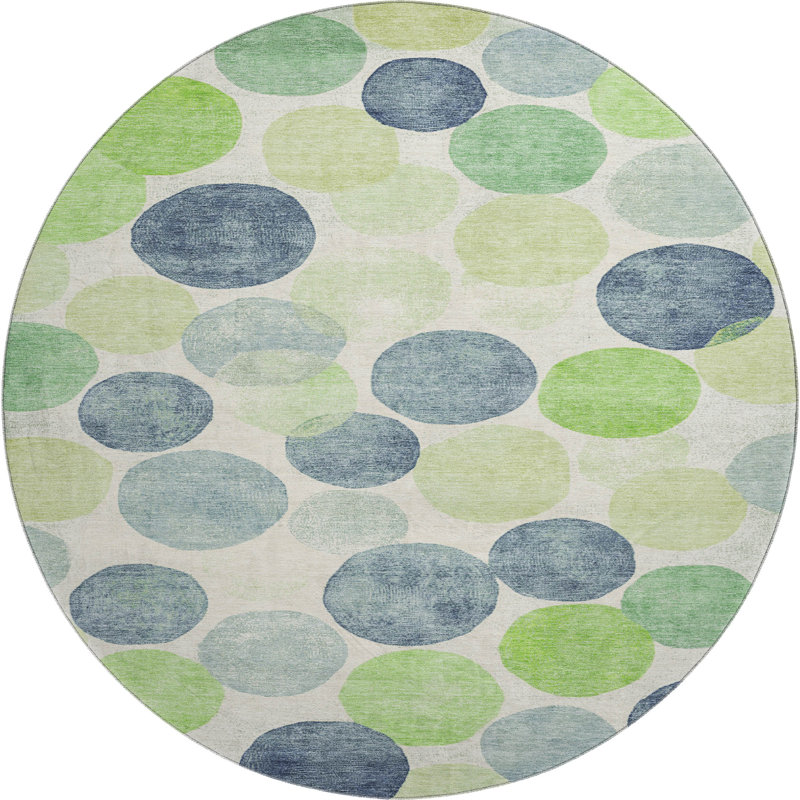 Premium Machine Washable Jakiyra AMF1898 Geometric Rug, Round 8'