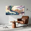 Ensemble de 1 tableau abstrait sur toile représentant un paysage-1172789293