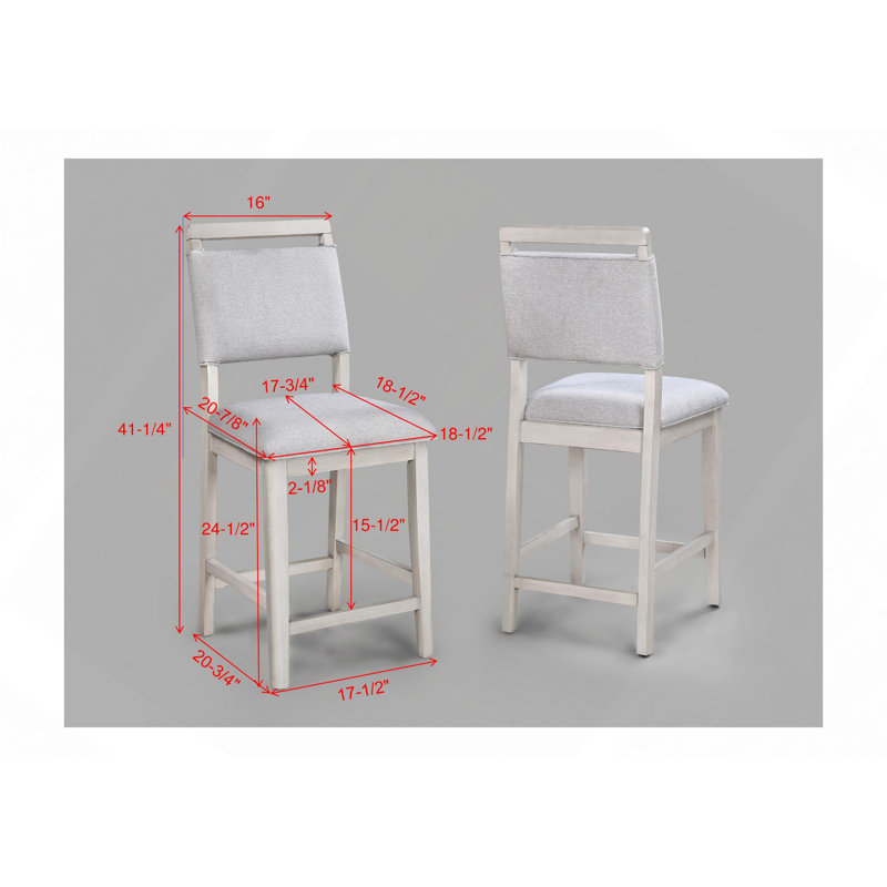 Mobilier de salle à manger en bois massif de 2 po avec revêtement gris clair et gris