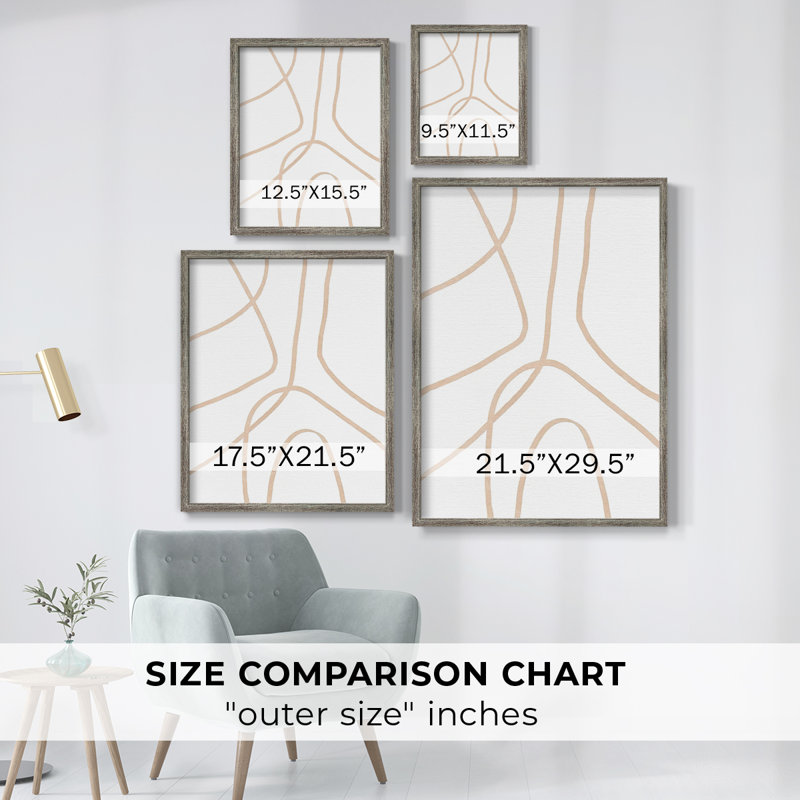 Clean Contour IV Framed Print - Solid Wood, 11" H x 9" W