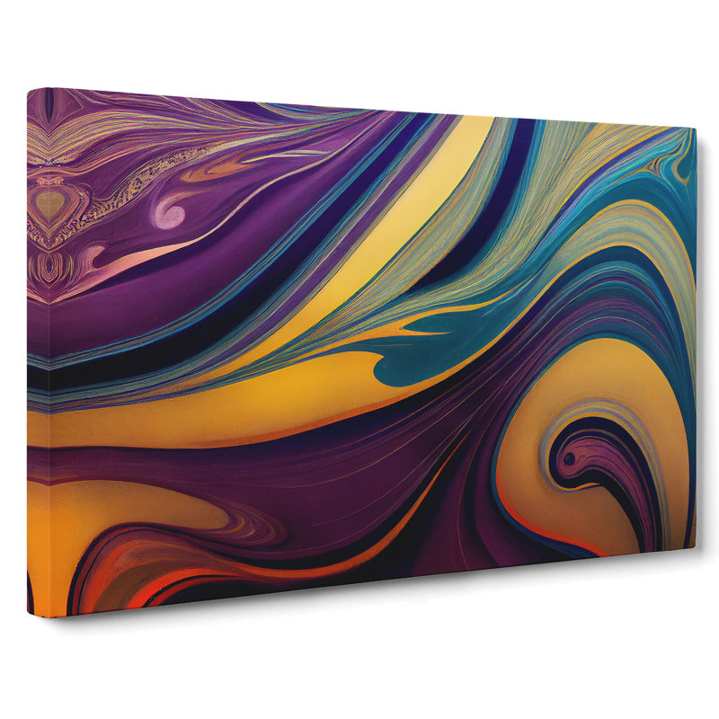 Modern Marbling Art Vol.4 Abstract - Wrapped Canvas Painting, 35cm H x 50cm W x 3cm D