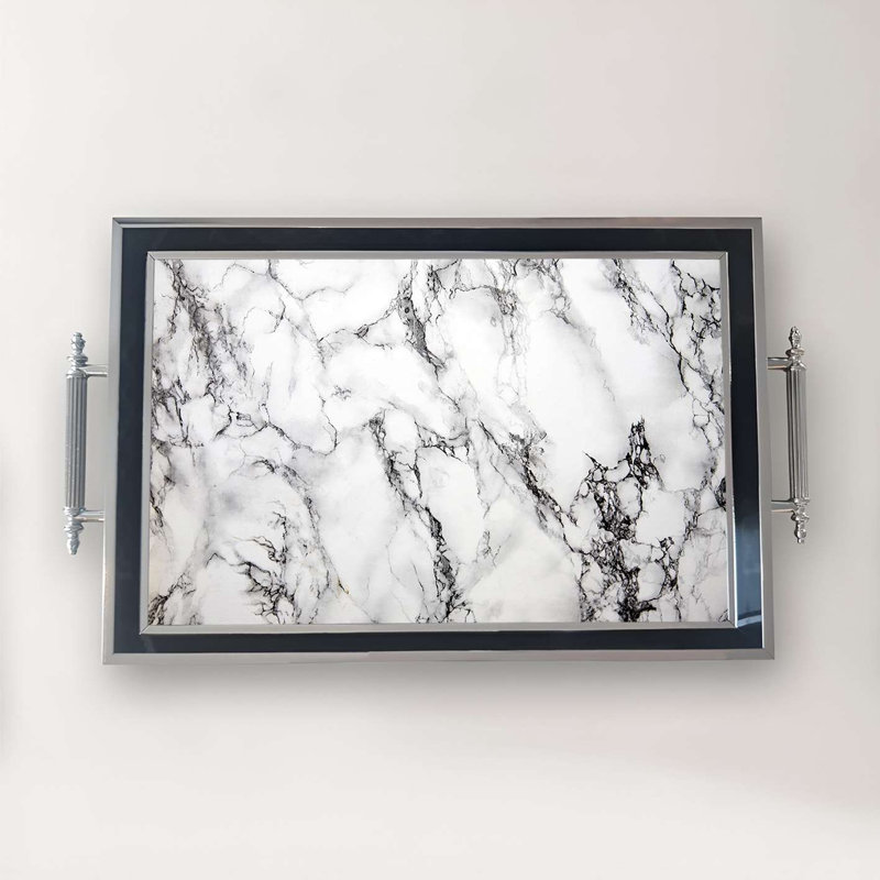 Elegant Glass Serving Tray, 19.7 x 11.4 x 1.4 inches | 100% High-Quality Glass | Perfect for Entertaining & Serving | Stylish and Functional Design for Home & Parties | Durable and Easy to Clean
