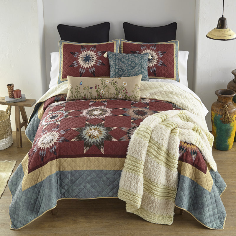 Ensemble de courtepointe pour grand lit 3 pièces Donna Sharp Southern Star, Courtepointe pour grand lit + 2 taies décoratives