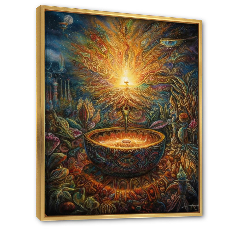 Célébration au paradis de Pâques - impression, Cadre flottant doré, H 20 po x l 12 po x P 1 po