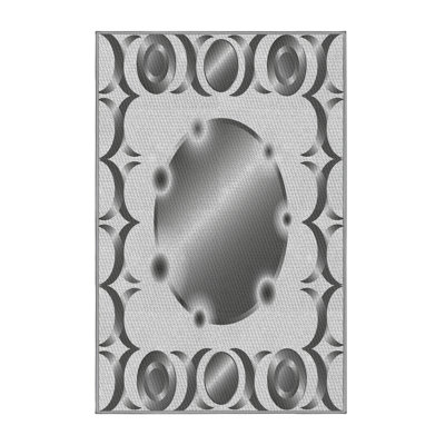 Tapis gris/noir tissé à la machine