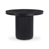 Ione Round Marble Top Metal Base Dining Table