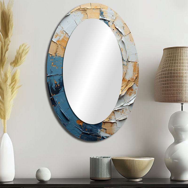 Miroir mural ovale sur métal, 36 po x 24 po