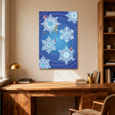 Christmas Snowflake Pattern On Swirl Background