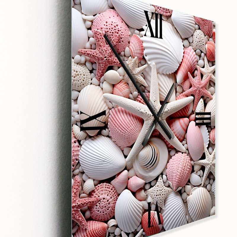 Horloge murale marine et beige sur la plage I - Nautique et plage, Grand