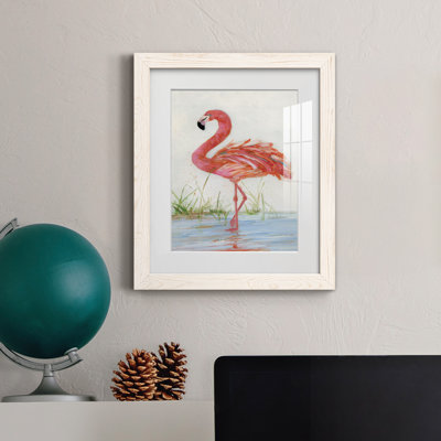 Flamant II - peinture encadrée