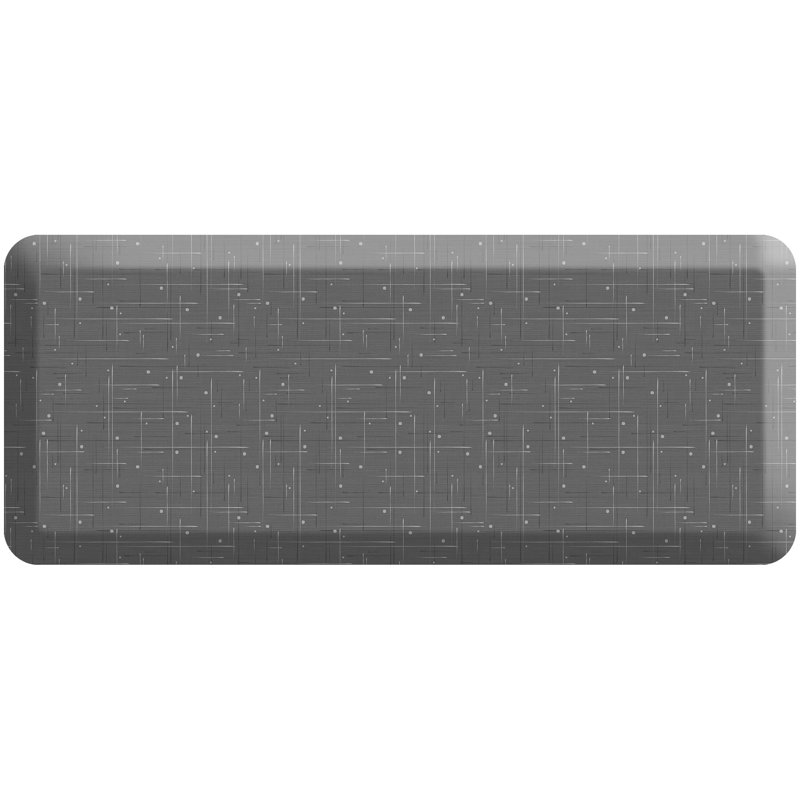 Tapis de cuisine anti-fatigue, motif circuit moderne gris anthracite, Gris anthracite, 20 po x 48 po