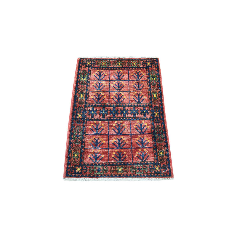 Marshaye One-of-a-Kind 2' X 2'10" Wool Area Rug in Red