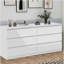 Garde-robe double à 6 tiroirs, chambre à coucher, salon, couloir, blanc