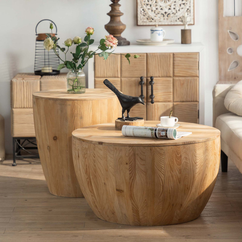 Bucket Shaped Coffee Table Set(Two-Piece Set)