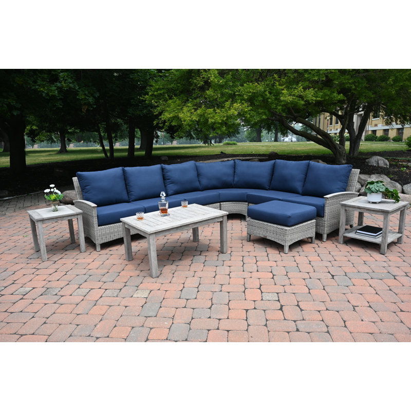 Shelburne 40" Outdoor Weathered Teak Rectangle Coffee Table