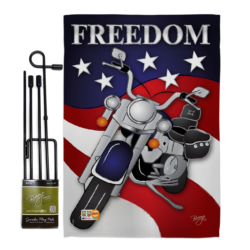 Double Sided 18.5'' H x 13'' W Polyester Independence Day Flag Set