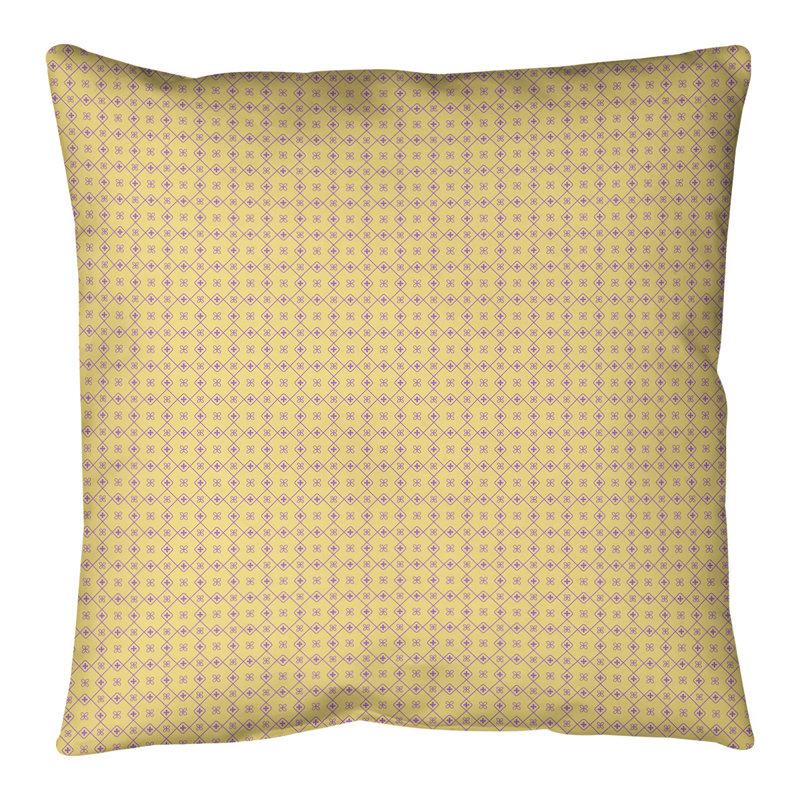 Coussin de sol Katelyn Elizabeth, 28 po x 28 po, Jaune / Mauve