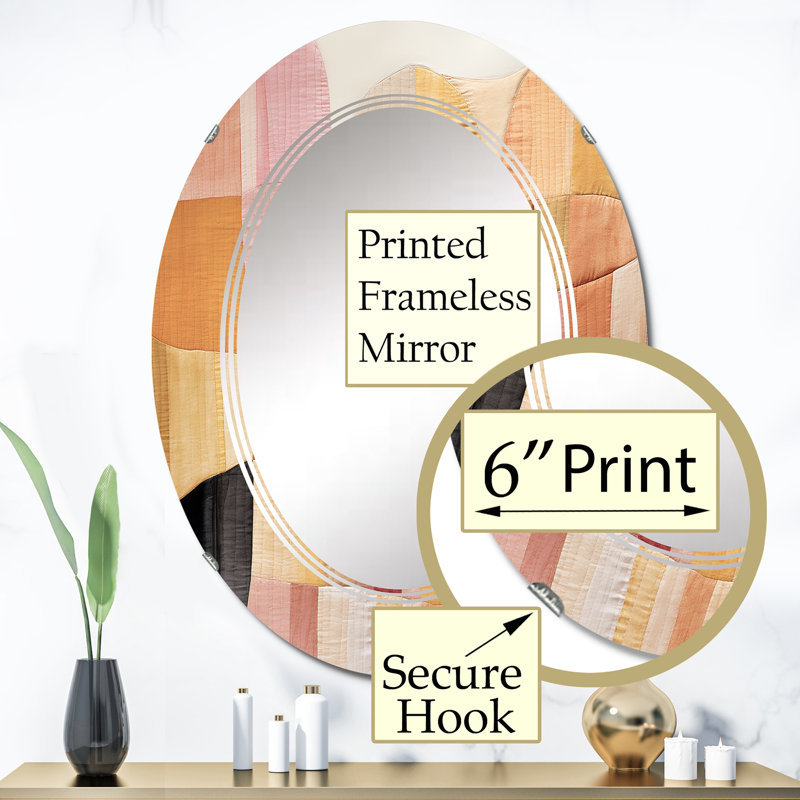 Eyron - Miroir mural moderne ovale, 36 po x 24 po