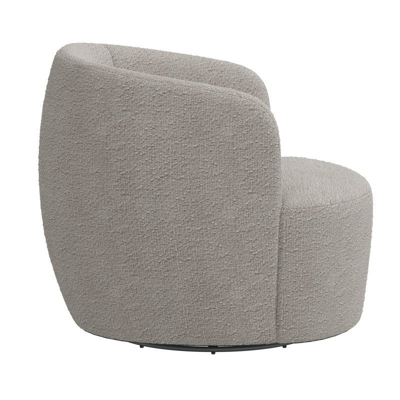 Mina Swivel Barrel Chair, Classic Elephant Boucle