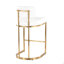 Tabouret de bar à hauteur fixe en métal doré et similicuir blanc - ensemble de 2