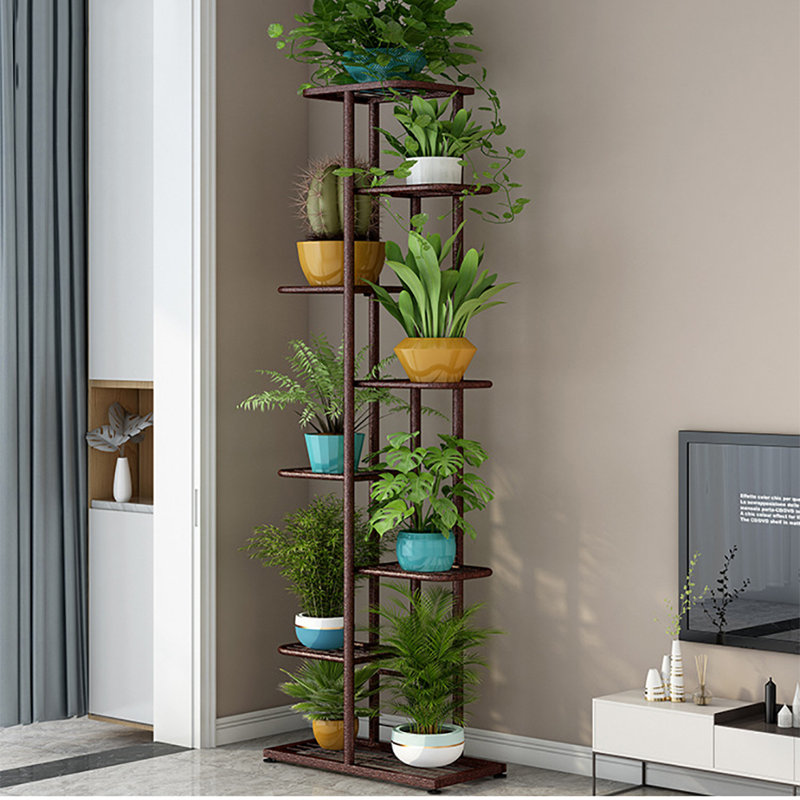 Support pour plante, support pour plante à niveaux en métal, Blanc, H 55,5 po x l 16,14 po x P 9 po