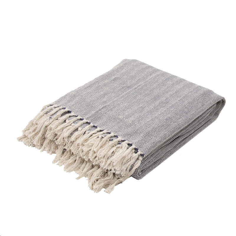 Seabreeze Hand Woven Throw Blanket, Blue