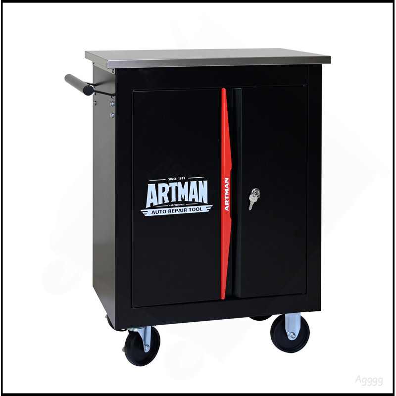 DOUBLE-DOOR CLAPBOARDl MULTI-FUNCTION TOOL CART--BLAK&RED