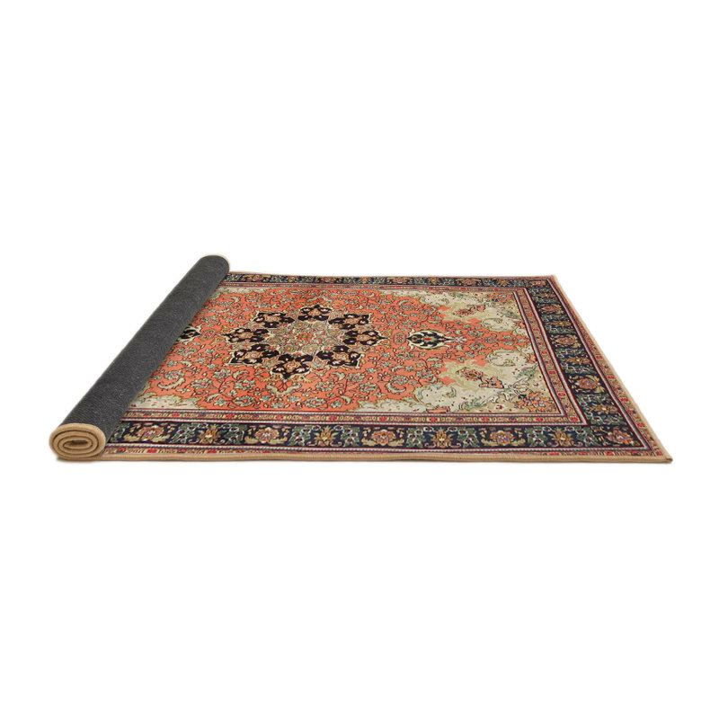 Tapis orange/jaune traditionnel Rinelle, Rond 3 pi