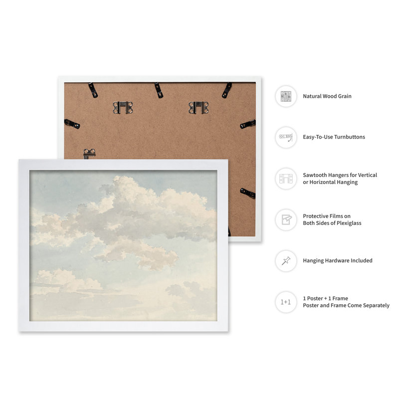 Nuage blanc, Affiche, Encadrement blanc, H 16 po x l 20 po