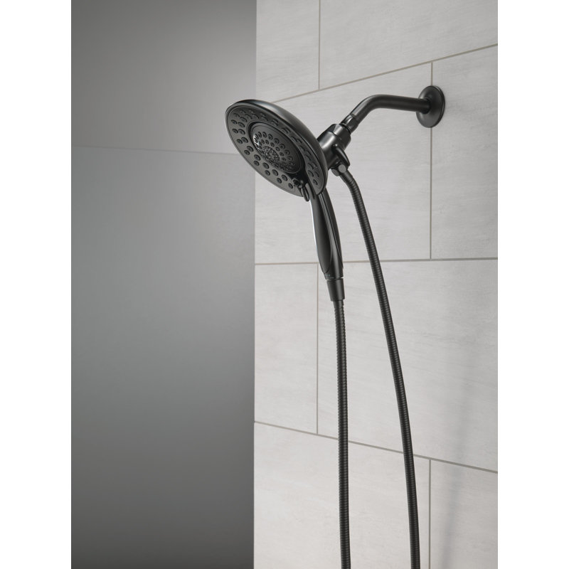 Pomme de douche double 1,75 GPM avec technologie H2Okinetic, Noir mat