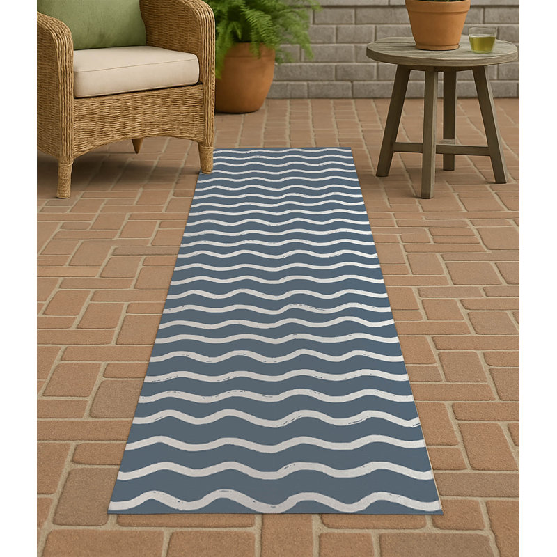 Wiggle Row Non-Slip Outdoor Rug, Runner 2'6" x 8'