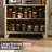 70.9" Tall Arched Display Storage Bookcase With Open Shelves And Cabinet-1873013110