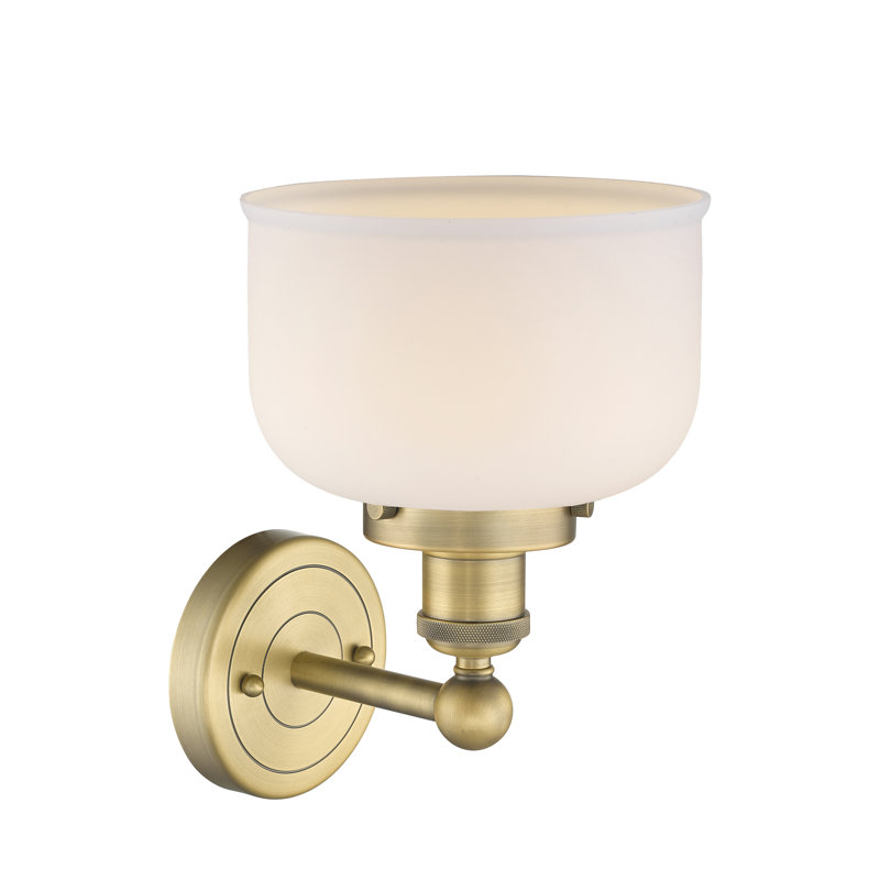 Cetronia Armed Sconce, Matte White, Brushed Brass