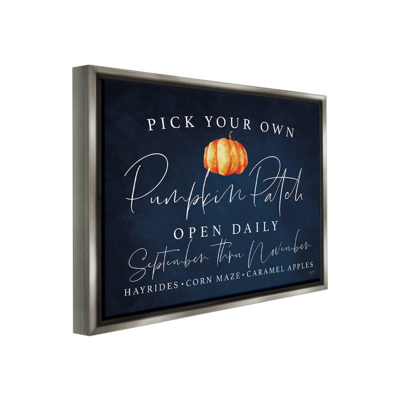 «Pick Your Own Pumpkins» sur toile, H 25 po x l 31 po, Cadre flottant gris lustré