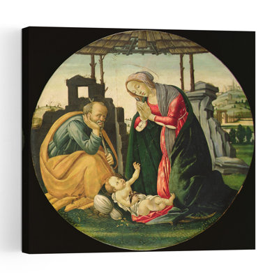 Tableau abstrait contemporain représentant la Sainte Famille