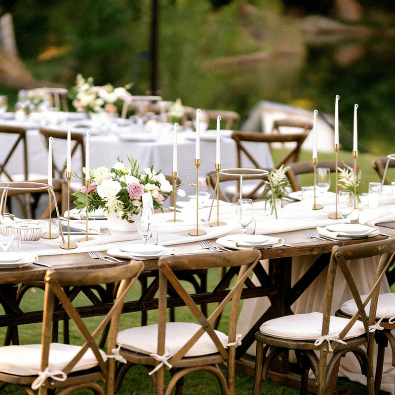 Gold Taper Candle Holders, Set Of 3 Tall Metal Candlesticks For Wedding Table Centerpiece, 3