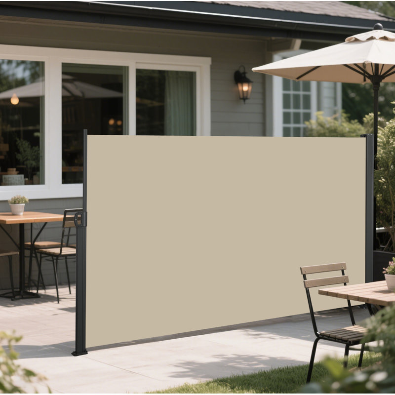 Auvent latéral rétractable pour écran de 138 po x 71 po, imperméable et résistant aux rayons UV, beige