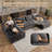 134'' Cloud Modular U-shaped Sectional Sofa With Double Chaise, Upholstered Boneless Couch For Living Room Or Bedroom-2010197484