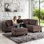 Canapé modulaire réversible en tissu 3 pièces avec repose-pieds-392600445