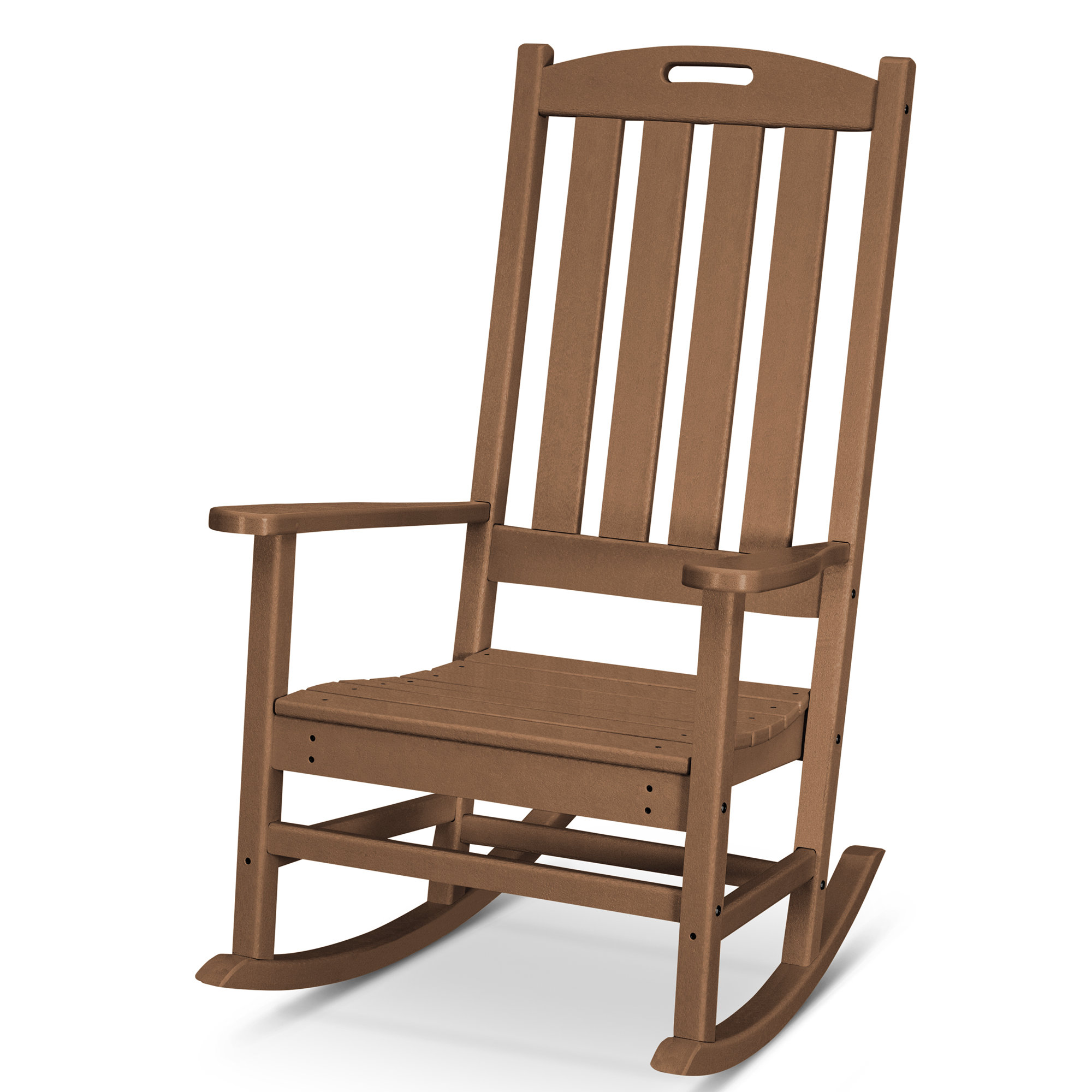 POLYWOOD Nautical Porch Rocking Chair, Teak